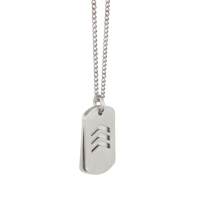 Chevron Stainless Steel Dog Tag Necklace